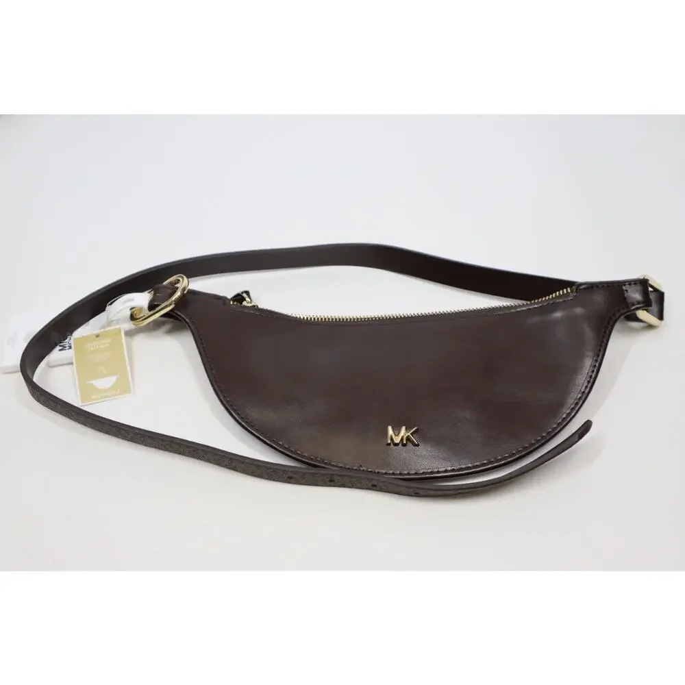 Michael Kors Genuine Leather Brown reversible Belt Bag Size L/XL‎